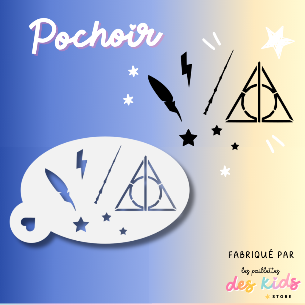 Pochoir mylar lavable - Harry Potter - Baguette et Symbole Reliques de la Mort