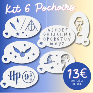 Pochoir mylar lavable - Harry Potter - Kit 6 pochoirs