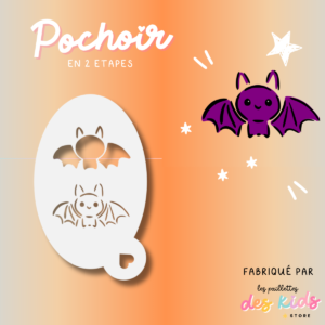 Pochoir mylar lavable - Halloween - Chauve souris Kawaii