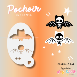 Pochoir mylar lavable - Halloween - Chauve souris Squeletton